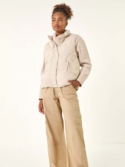 Roman White Diamond Padded Button Jacket - Image 2 of 5