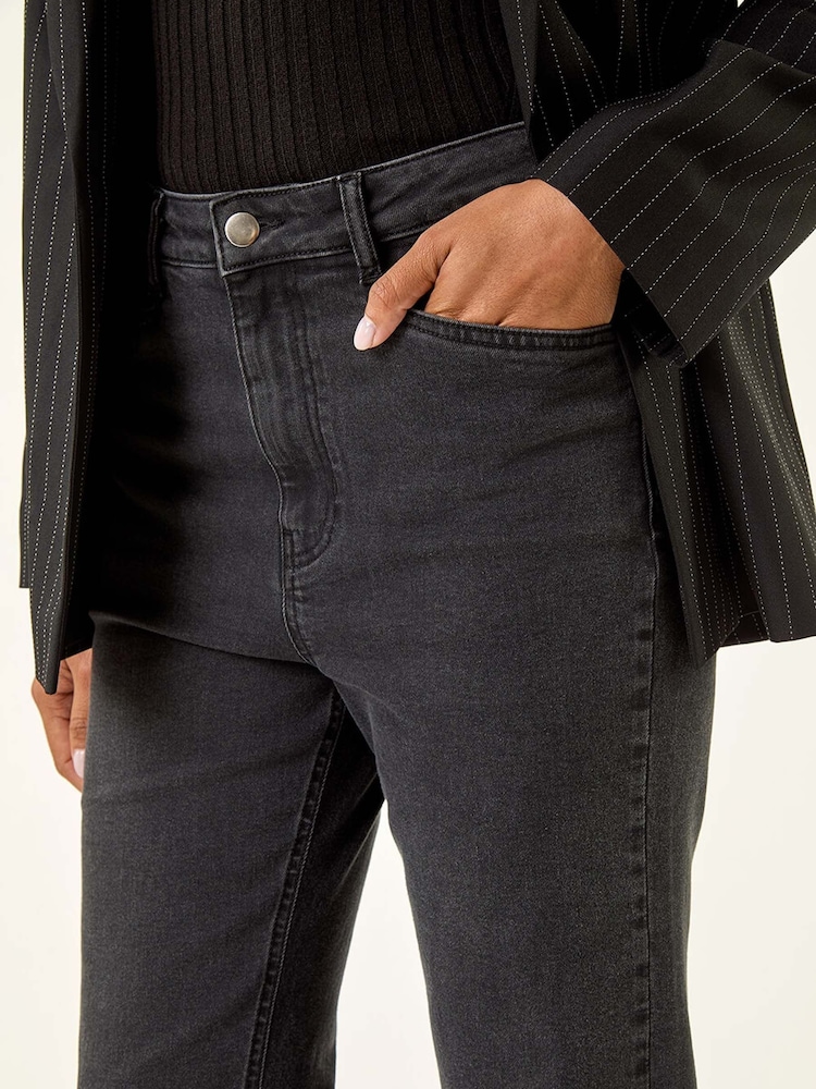 Roman Grey Pocket Stretch Flare Trousers - Image 5 of 5 Roman Grey Pocket Stretch Flare Trousers - Image 5 of 5