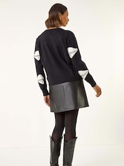 Roman Black Bow Tie Front Knit  Blouse - Image 3 of 5