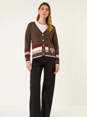 Roman Brown Striped Heart Knit Cardigan - Image 2 of 5