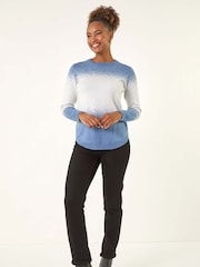 Roman Blue Ombre Soft Knit Jumper - Image 1 of 5