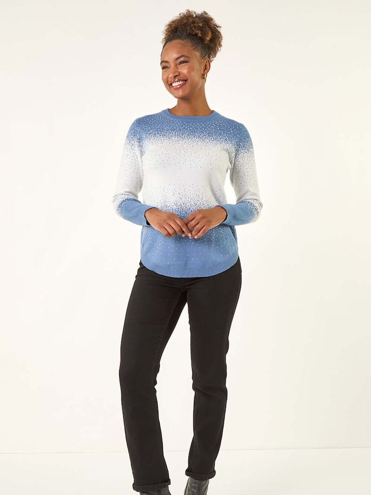 Roman Blue Ombre Soft Knit Jumper - Image 1 of 5