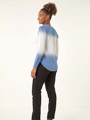 Roman Blue Ombre Soft Knit Jumper - Image 2 of 5