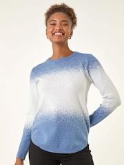 Roman Blue Ombre Soft Knit Jumper - Image 3 of 5