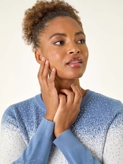 Roman Blue Ombre Soft Knit Jumper - Image 4 of 5