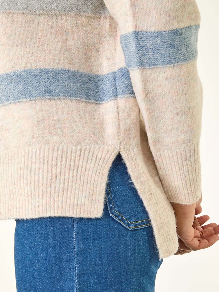 Roman White Soft Stripe Knit Jumper - Image 5 of 5 Roman White Soft Stripe Knit Jumper - Image 5 of 5