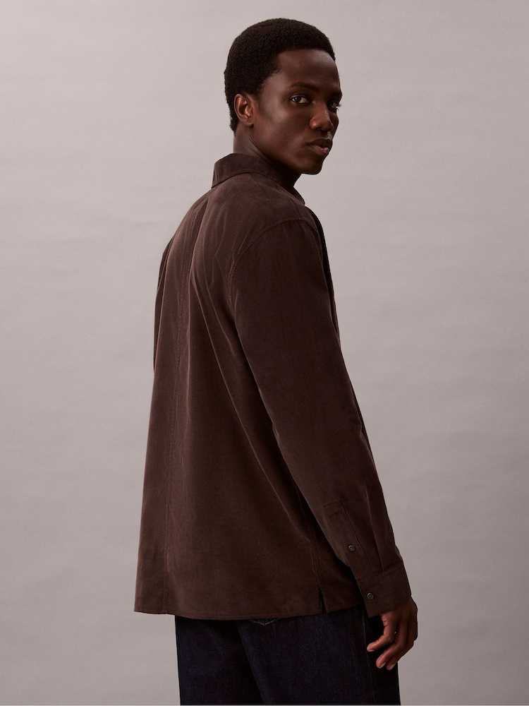 Calvin Klein Brown Corduroy Relaxed Button-Down Shirt - Image 2 of 6