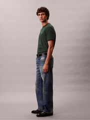 Calvin Klein Green Embroidered Monogram Logo Relaxed T-Shirt - Image 5 of 6