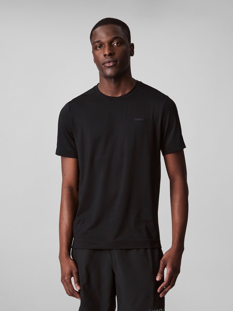 Calvin Klein Black Breathable Anti-Wrinkle Travel T-Shirt - Image 1 of 6 Calvin Klein Black Breathable Anti-Wrinkle Travel T-Shirt - Image 1 of 6