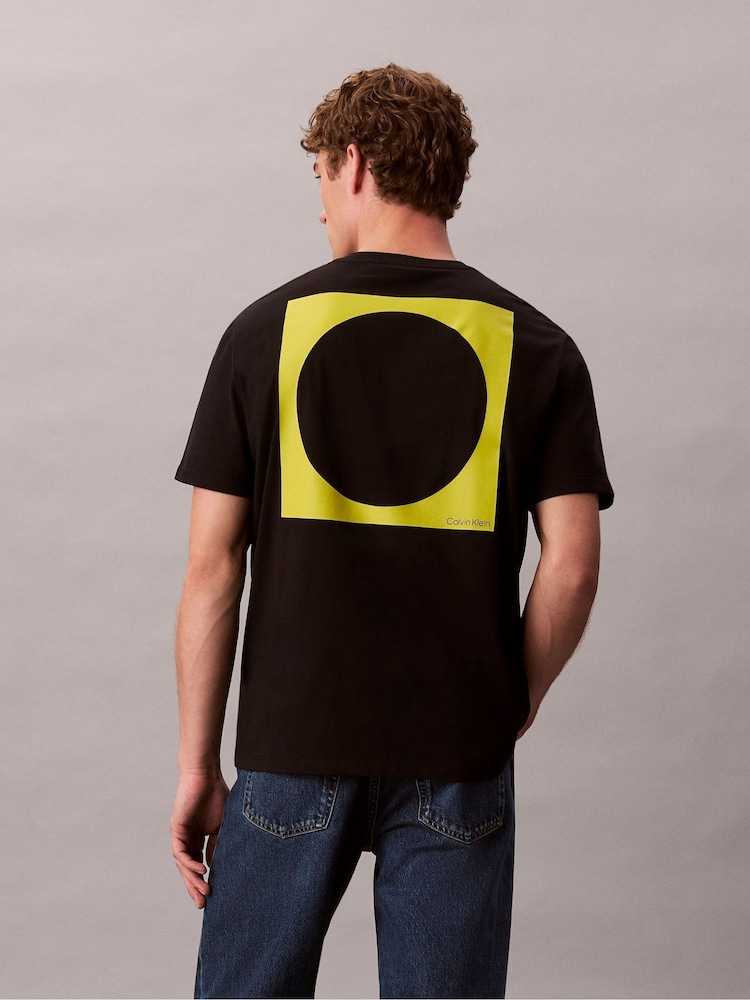 Calvin Klein Black Circle Graphic Relaxed T-Shirt - Image 2 of 6 Calvin Klein Black Circle Graphic Relaxed T-Shirt - Image 2 of 6