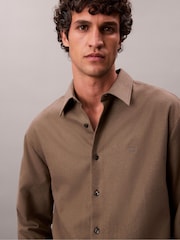 Calvin Klein Green Melange Flannel Relaxed Button-Down Shirt - Image 3 of 5