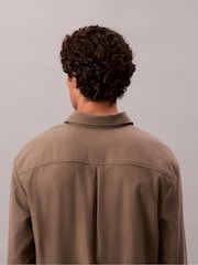 Calvin Klein Green Melange Flannel Relaxed Button-Down Shirt - Image 5 of 5