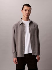 Calvin Klein Grey Long Sleeve Silk Wool Shirt - Image 1 of 7