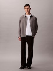 Calvin Klein Grey Long Sleeve Silk Wool Shirt - Image 3 of 7
