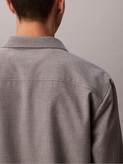 Calvin Klein Grey Long Sleeve Silk Wool Shirt - Image 6 of 7