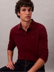 Calvin Klein Red Long Sleeve Polo Shirt - Image 4 of 6