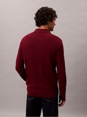 Calvin Klein Red Long Sleeve Polo Shirt - Image 5 of 6