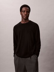 Calvin Klein Black Merino Wool Classic Sweater - Image 1 of 4