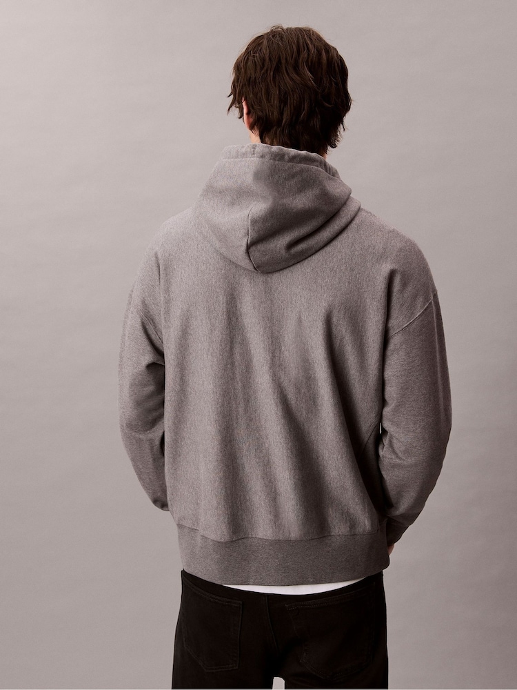 Calvin Klein White Premium Fleece Relaxed Hoodie - Image 2 of 6