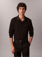 Calvin Klein Black Long Sleeve Polo Shirt - Image 1 of 6