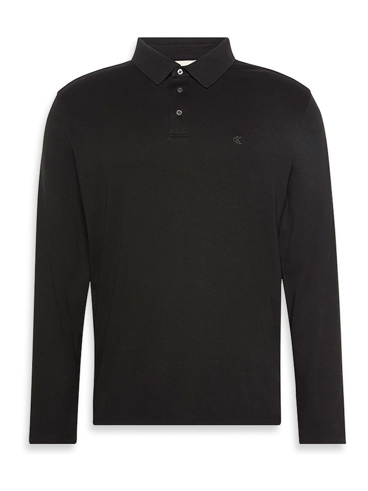 Calvin Klein Black Long Sleeve Polo Shirt - Image 6 of 6
