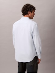 Calvin Klein Blue Solid Classic Oxford Button-Down Shirt - Image 2 of 5