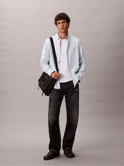 Calvin Klein Blue Solid Classic Oxford Button-Down Shirt - Image 4 of 5