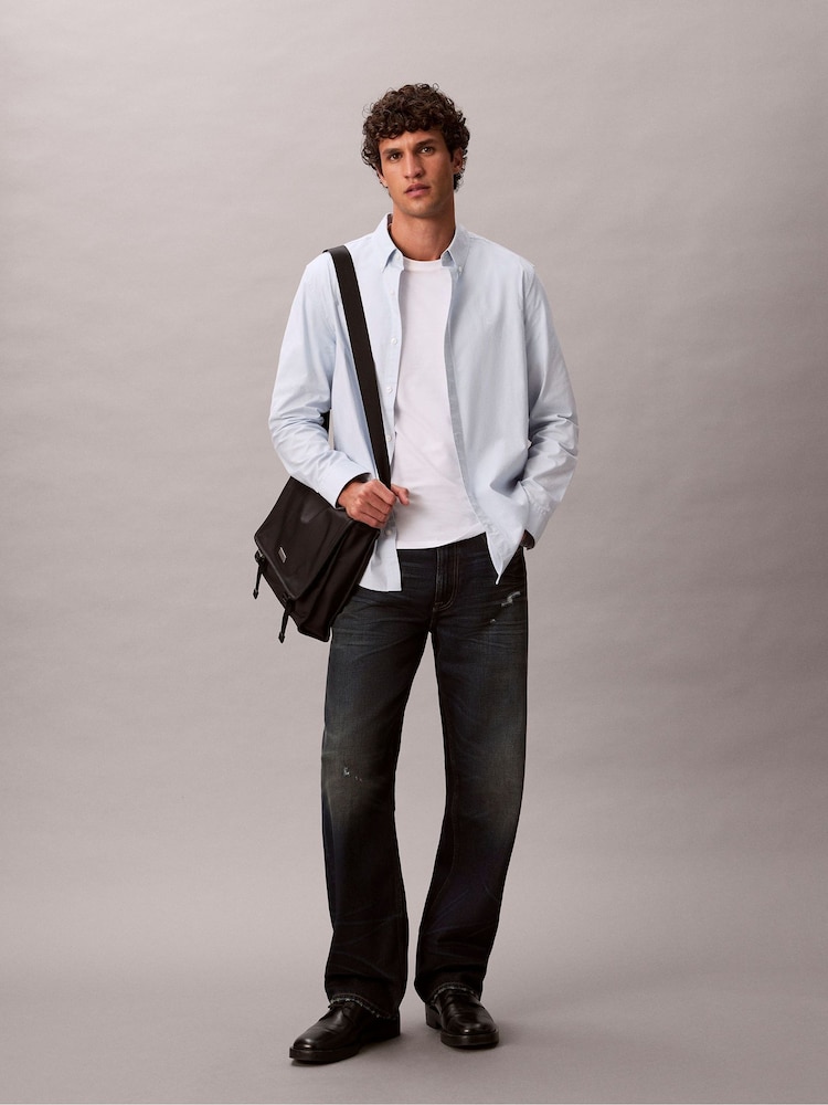 Buy Calvin Klein Light Blue Solid Classic Oxford Button-Down Shirt from  Next USA