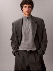 Calvin Klein Grey Quarter Zip Jumper - Image 2 of 6