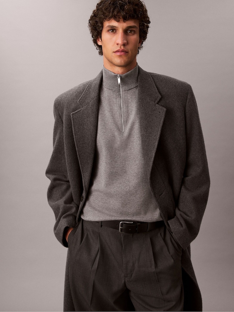 Calvin Klein Grey Quarter Zip Jumper - Image 2 of 6 Calvin Klein Grey Quarter Zip Jumper - Image 2 of 6