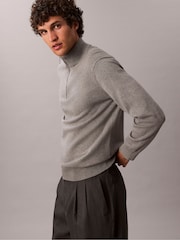 Calvin Klein Grey Quarter Zip Jumper - Image 4 of 6