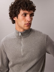 Calvin Klein Grey Quarter Zip Jumper - Image 5 of 6
