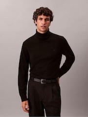 Calvin Klein Black Merino Wool Turtle Neck Jumper - Image 1 of 5