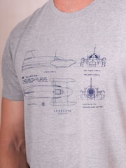 Lakeland Clothing Grey Coniston Bluebird Printed T-Shirt - Image 3 of 4