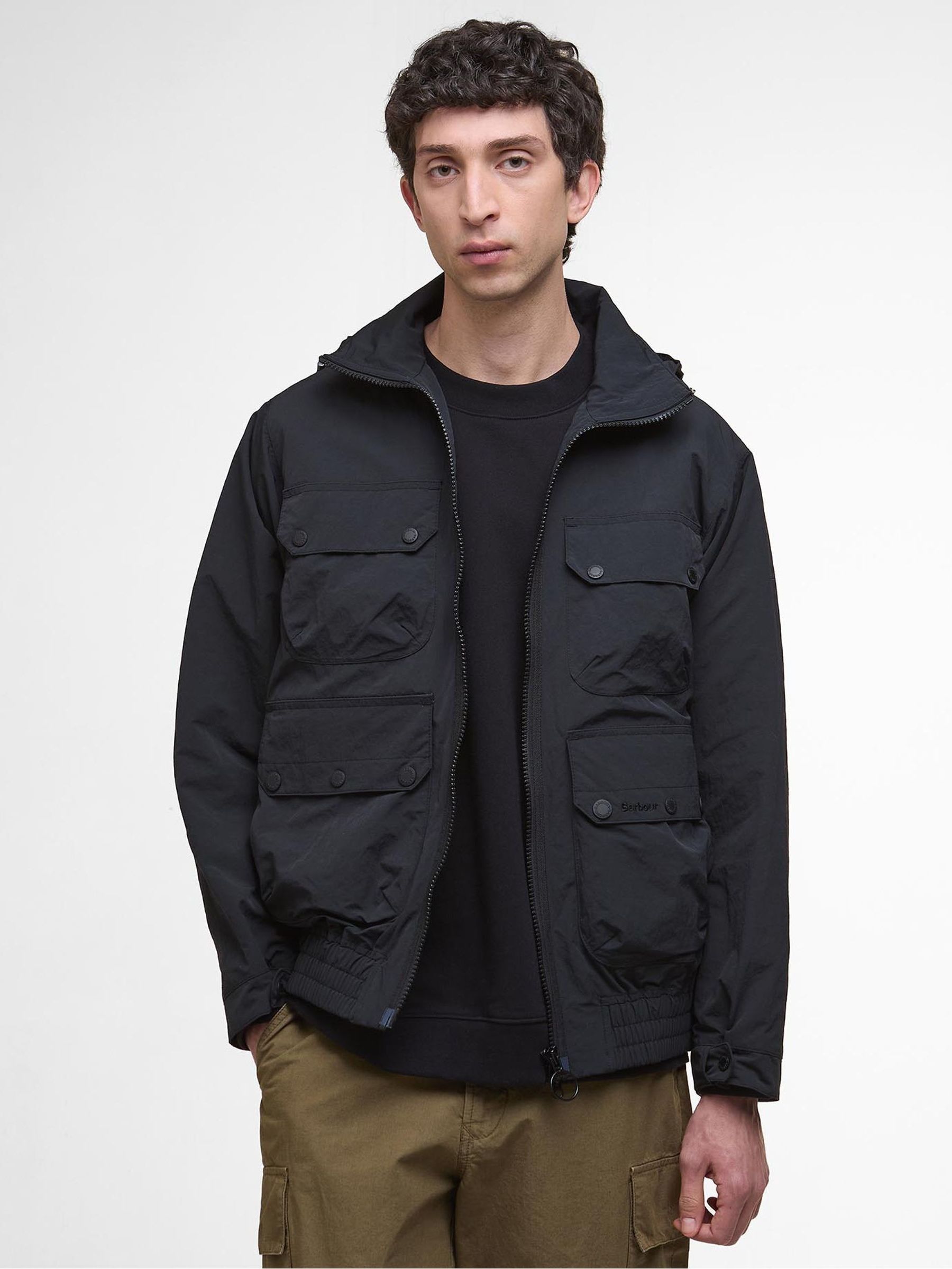 Buy Barbour® Black Re-Engineered Flight Bedale Showerproof Jacket