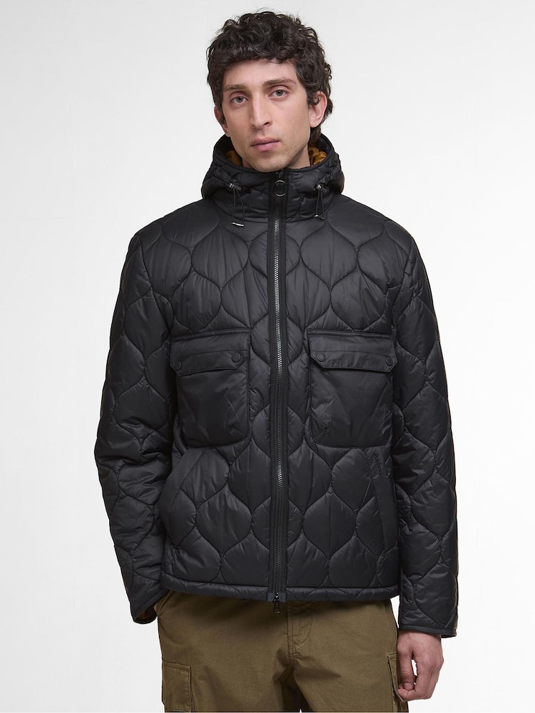 Barbour® Black RE Spey Quilt Coat - Image 1 of 7 Barbour® Black RE Spey Quilt Coat - Image 1 of 7