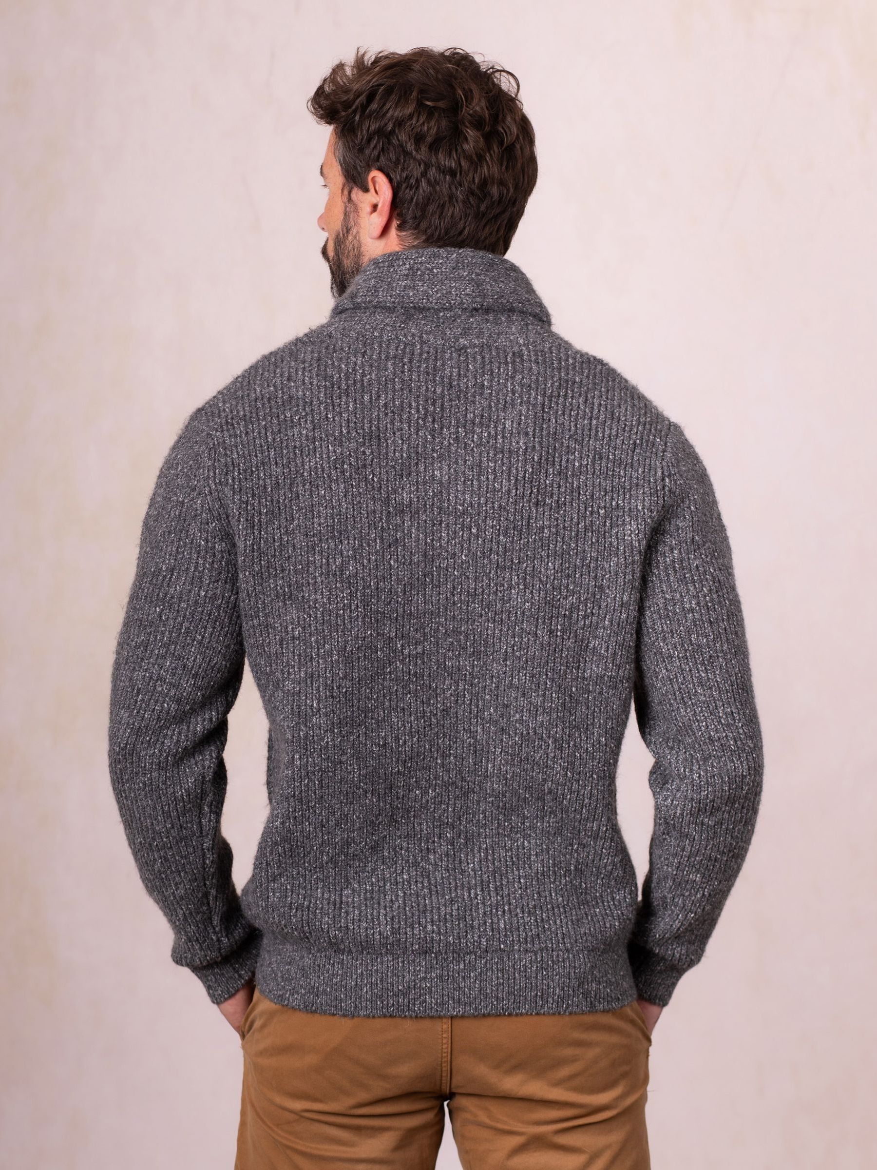Buy Lakeland Clothing Grey Skiddaw Shawl Neck Wool Blend Jumper