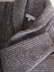 Lakeland Clothing Grey Skiddaw Shawl Neck Wool Blend Jumper - Image 6 of 6