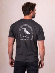 Lakeland Clothing Grey Curlew Printed Cotton Blend T-Shirt - Image 2 of 4
