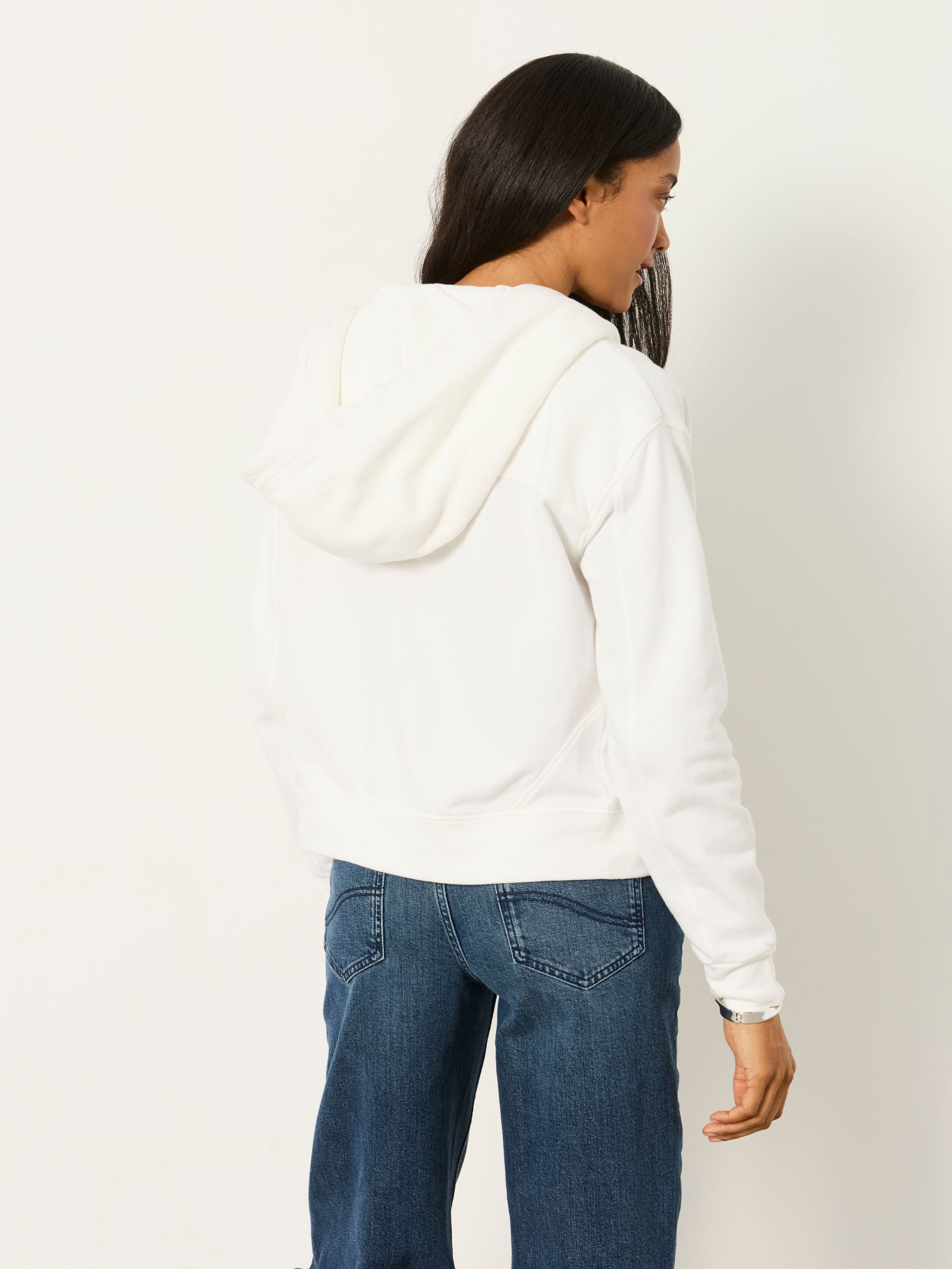 Buy FatFace Flora White Zip Through Hoodie from the Next UK online
