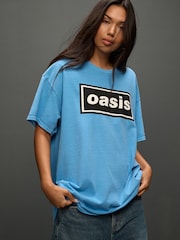 Blue Official License Oasis Band Relaxed Fit T-Shirt - Image 2 of 5