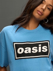 Blue Official License Oasis Band Relaxed Fit T-Shirt - Image 3 of 5
