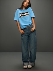 Blue Official License Oasis Band Relaxed Fit T-Shirt - Image 4 of 5