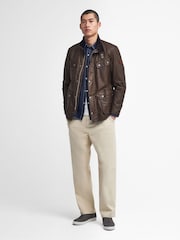 Barbour® International Brown Duke Wax Bark Jacket - Image 3 of 11