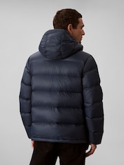 Calvin Klein Blue Hooded Down Puffer Jacket - Image 2 of 6