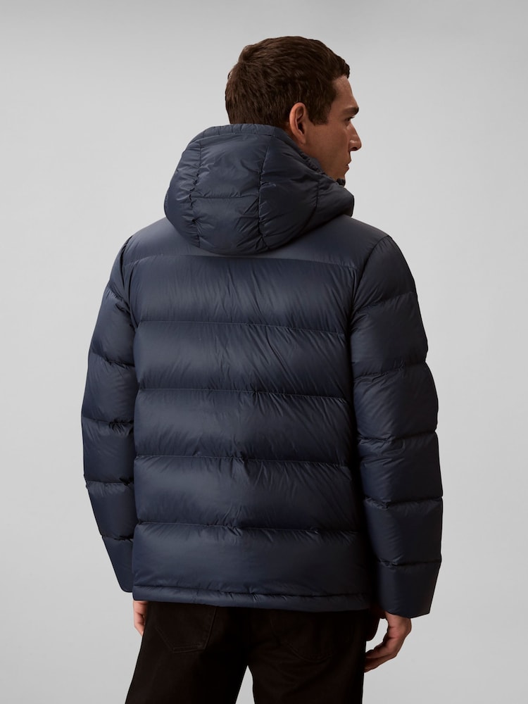 Calvin Klein Blue Hooded Down Puffer Jacket - Image 2 of 6 Calvin Klein Blue Hooded Down Puffer Jacket - Image 2 of 6