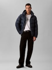Calvin Klein Blue Hooded Down Puffer Jacket - Image 3 of 6