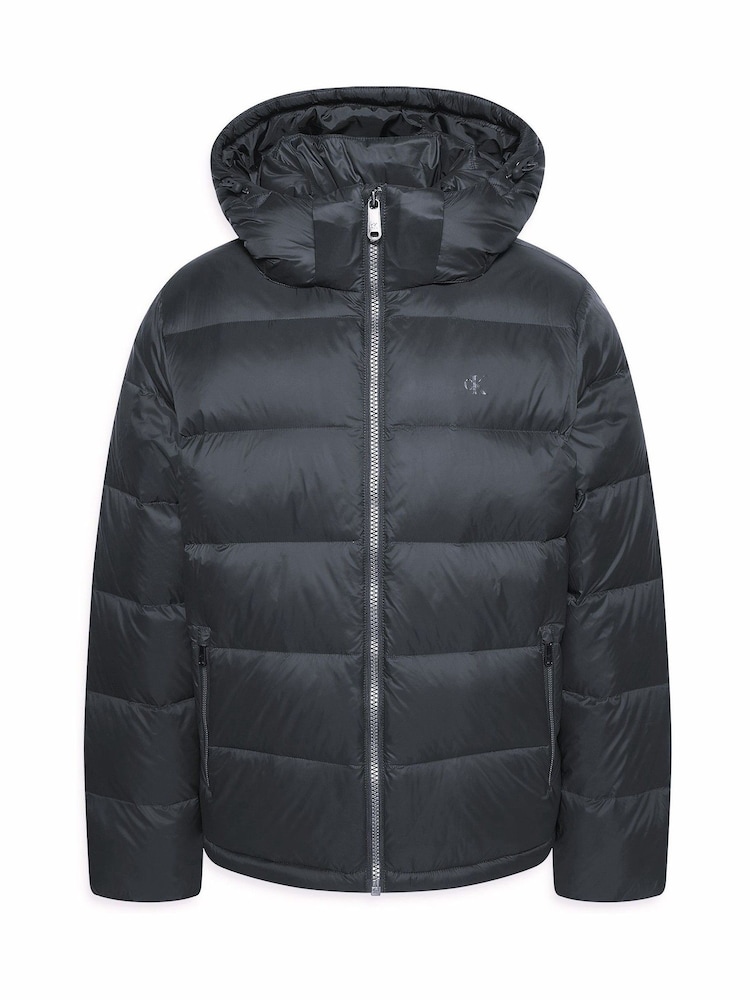 Calvin Klein Blue Hooded Down Puffer Jacket - Image 6 of 6 Calvin Klein Blue Hooded Down Puffer Jacket - Image 6 of 6