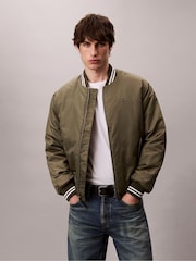 Calvin Klein Green Nylon Tipped Bomber Jacket - Image 3 of 6