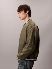 Calvin Klein Green Nylon Tipped Bomber Jacket - Image 4 of 6
